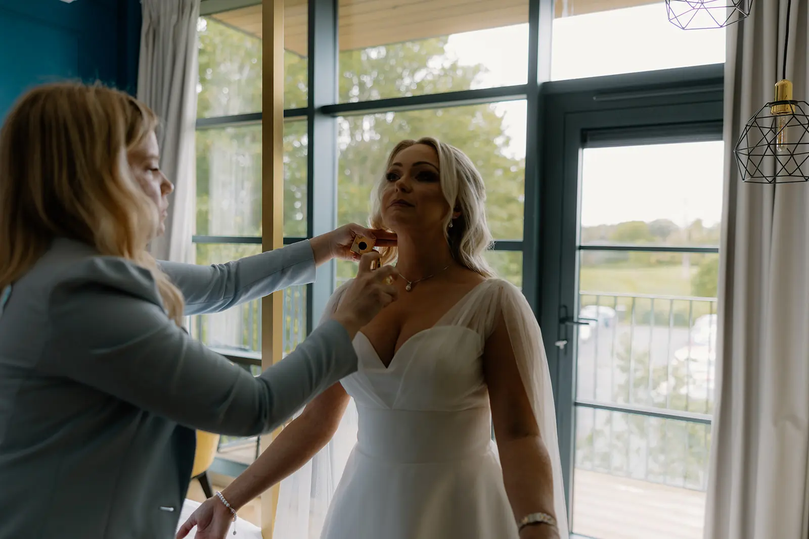 The bride preparing for her wedding day