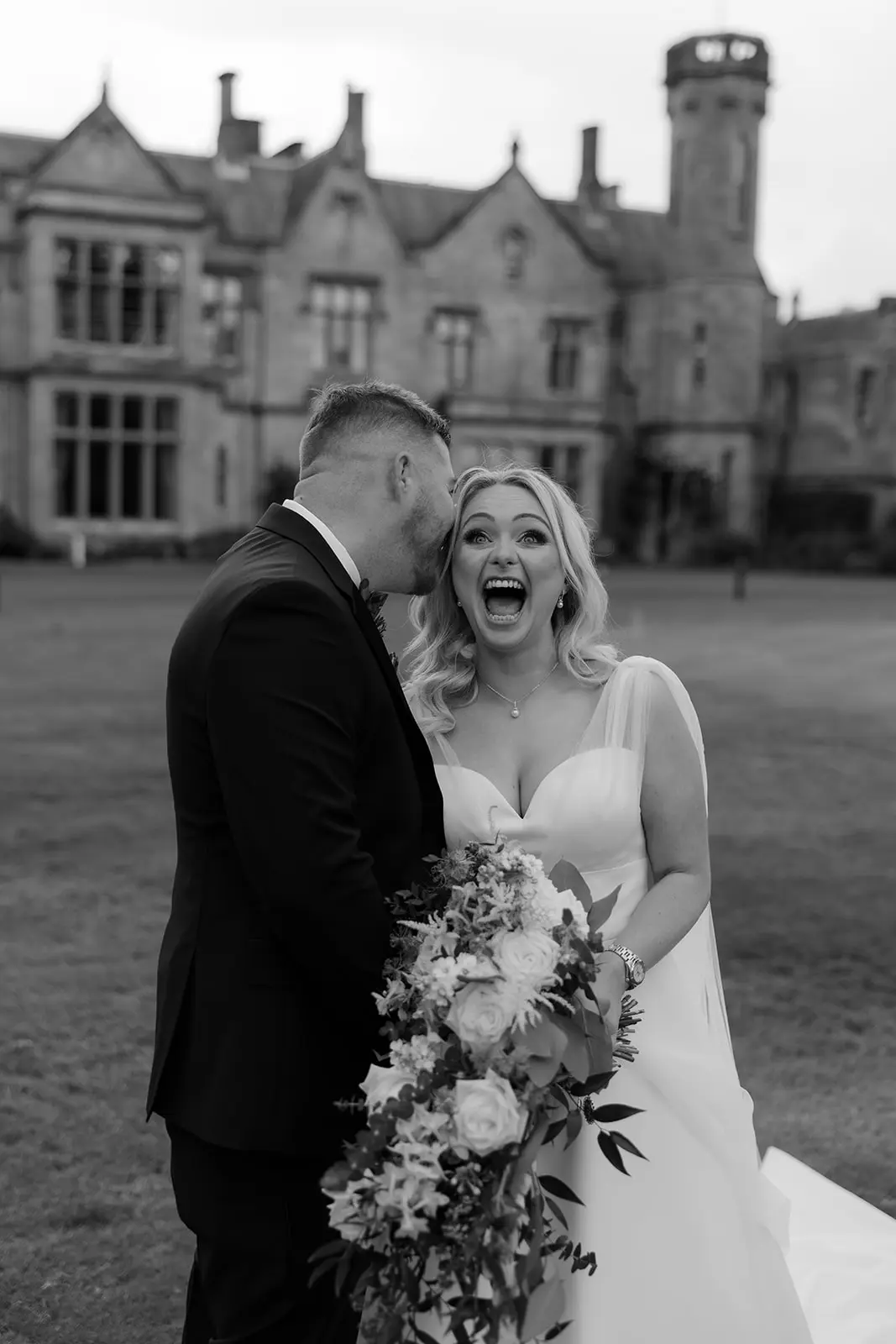A joyful portrait of the newlyweds